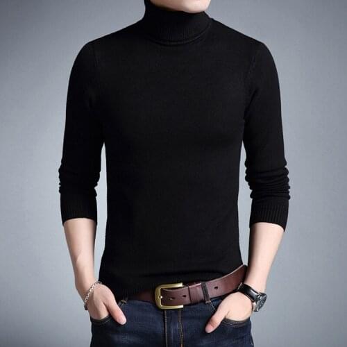 2021 Fashion Brand New Turtleneck Sweater Men Mens Pullover Slim Fit Jumpers Knitred Autumn Casual Men Clothes Pull Homme