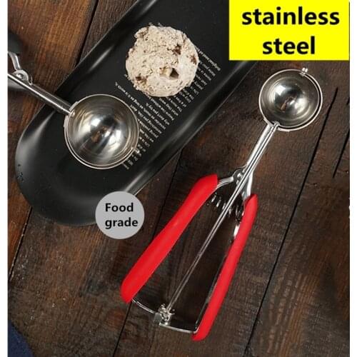 Ice Cream Scoop Set Cookie Scoop 18/8 Stainless Steel with Anti Slip Rubber Grip Cookie Dough Scooper with Trigger Release