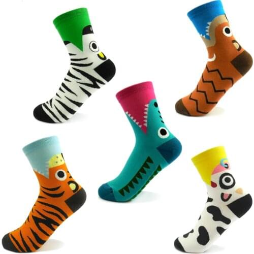 New Funny Fashion Cartoon Cotton Socks Girls Women Female Warm Socks Cute Animal Pattern Lady Casual Calcetines Mujer