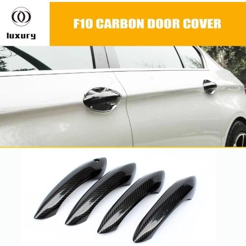 F10 Carbon Fiber Exterior Decorated Door Handle Sticker Cover Trim for BMW F10 520i 528i 530i 535i 520d 525d 528d 530d 535d M5