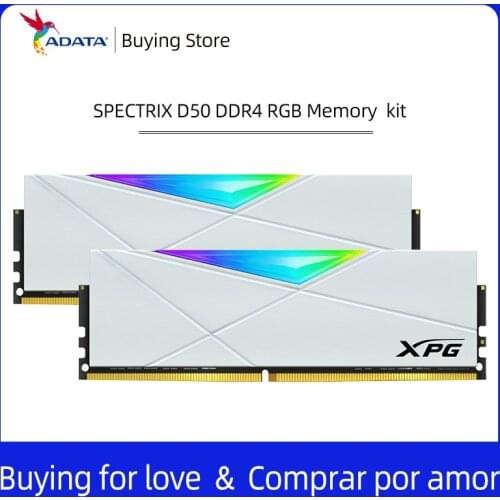 ADATA XPG SPECTRIX D50 DDR4 RGB Memory Module 16GB (2x8GB) 32GB(2x16GB)3200MHz 3600MHz 4133MHz Desktop Memory White Grey