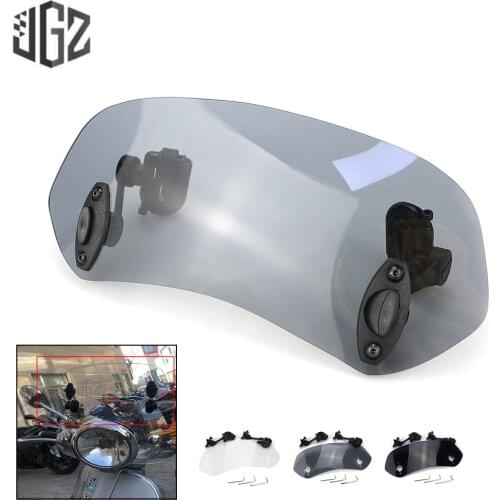 Motorcycle Front Acrylic Heightened Windshield Adjustable Windscreen For Vespa GTS 250 300 Sprint Primavera 150 LX S GTV 125 LXV