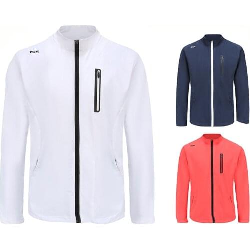 PGM Men Golf Clothes Waterproof Coat Windbreaker Vest Autumn Zipper Long-sleeved Jacket Male SportsWear Winter Keep Warm Apparel
