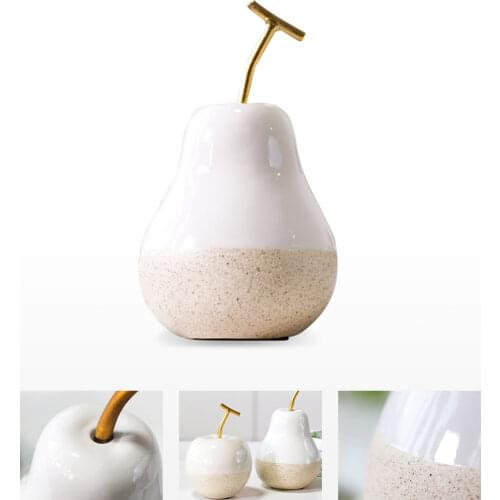 Nordic Light Luxury Ceramic Fruit Decoration Apple Pear Creative Living Room TV Cabinet Entrance Model Room Home Decoration