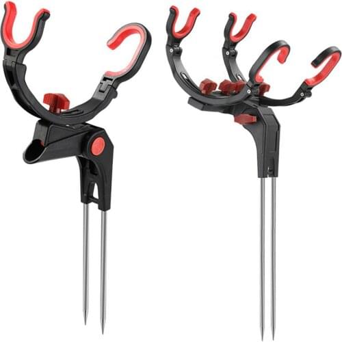 Fishing Rod Racks Fishing Pole Holder 360 Degree Adjustable Fishing Rod Stand Single/Double Turret Fishing Pole Holder Fishing