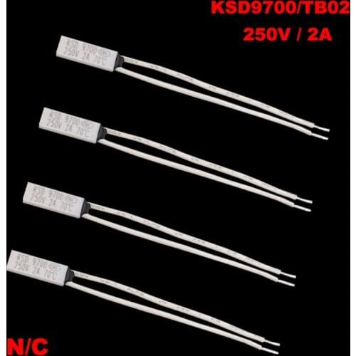 120 125 Degree Celsius KSD9700/TB02 250V 2A Normal Closed NC Mini Small Thermal Protector Thermostat Temperature Control Switch