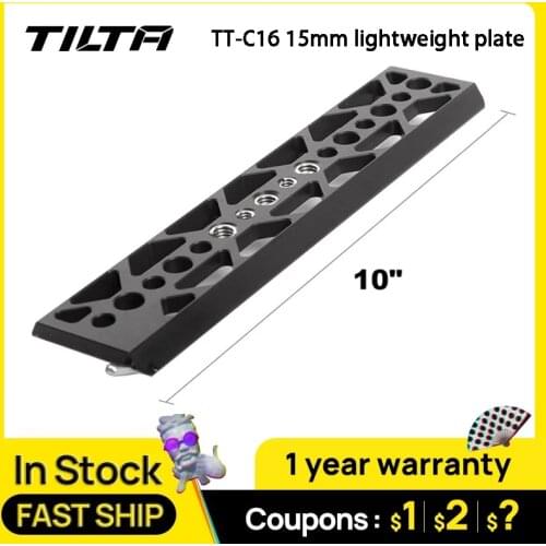 Tilta TT-C16 15mm lightweight plate 10" dovetail plate for 15mm DSLR HDV Camera baseplate system tripod BMCC BMPCC A7S2 A7 use