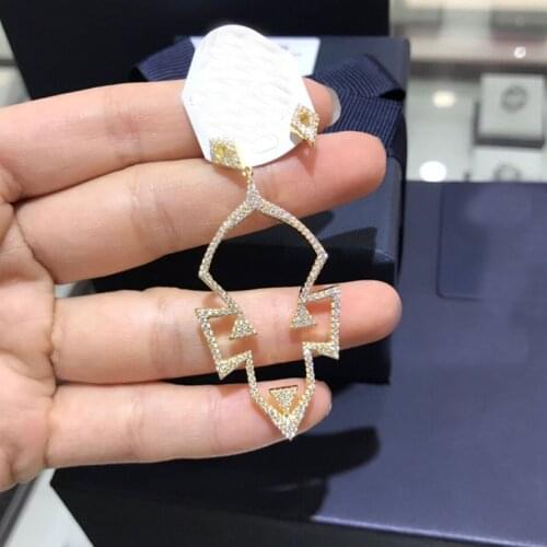 UMGODLY Luxury Brand Asymmetry Robot Masque Earring Zirconia Stones Women Holiday Simplicity DIY Star Fashion Party Jewelry