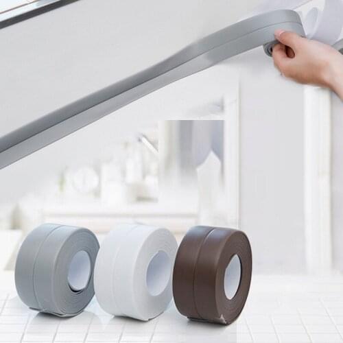 Kitchen Stickers Sink Waterproof Sticker Anti-Mold Waterproof Tape Bathroom Countertop Toilet Gap PVC Self-Adhesive Seam Sticker