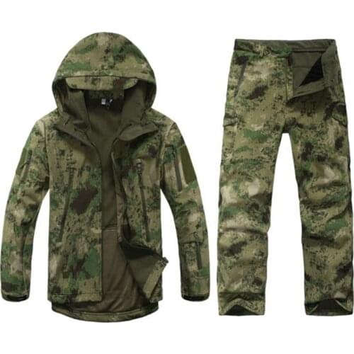 Military Tactical Softshell Camouflage Jacket Set Men Windbreaker Waterproof Jacket and Pants Outdoor Army Hunting Hiking set