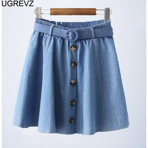 Summer Womens Comfortable Skirt High Waist Bandage Ladies Midi Skirt A Line Lace Up Beach Skirt Casual Denim Vintage Skirt