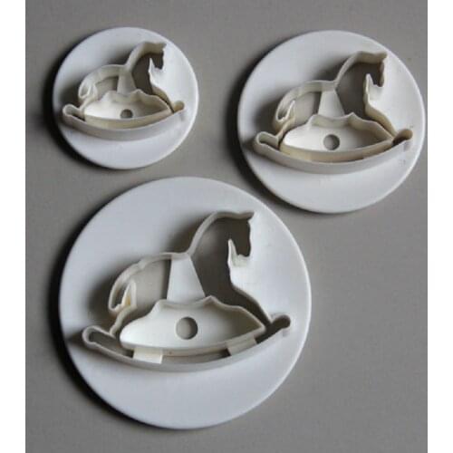 10set/Lot)Free Shipping FDA High Quality 3pcs Plastic Carousel Press Cookie Mold Set