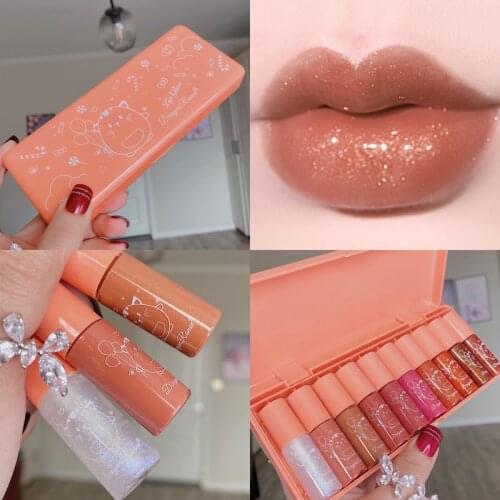 10PCS/SET Matte Velvet Lipstick Moisturizer Glazed Lip Gloss Long Last Waterproof Matte Lip Stick Lip Tint Lip Makeup Cosmetict