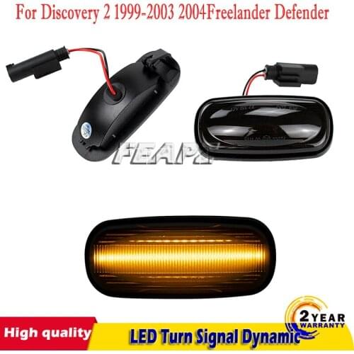 2pcs LED Turn Signal Dynamic Sweep Side Marker Lamp Repeater Indicator Light For Discovery 2 1999-2003 2004 Freelander Defender