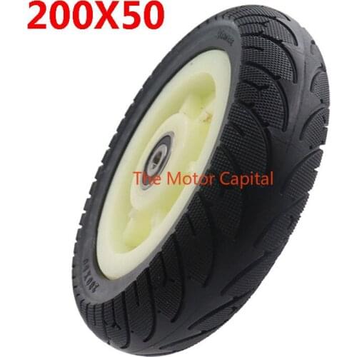 200X50 Solid Tire 200*50 Tire with Wheel Hub 8" Explosion-proof Electric Bike Scooter Tyre for Electric Scooter Tyre Wheel