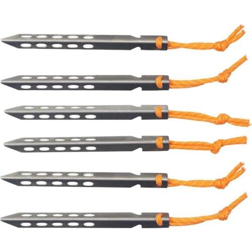 3PC Multiuse Titanium Alloy Tent Stakes Tarp Pegs Tent Stakes for Outdoor Camping Canopy Beach Snow Tent Nails 16cm Length hot