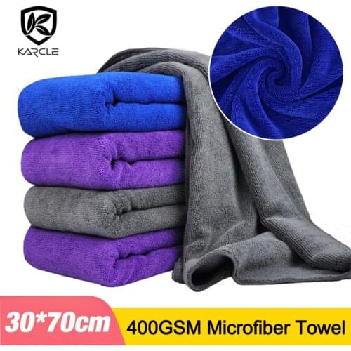 400GSM Car Wash Microfiber Towel Super Absorbent Car Cleaning Detailing Drying Cloth Hemming Home Window Car Care Rags 30x70CM