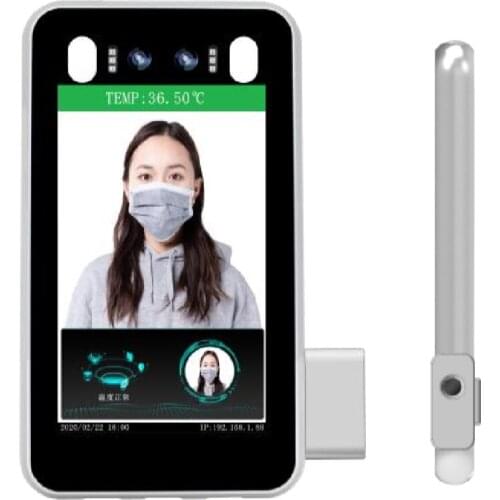 8 Inch Wall Mount Wrist Temperature Panel Face Recognition Wrist Temperature Measurement Series Non-Contact NIR Binocular Camera