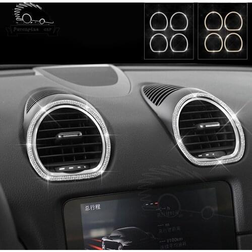 Diamond Car Air Condition Air Vent Outlet Ring Cover Trim for Porsche 718 2016-19 style