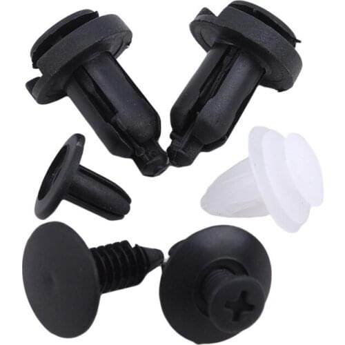 Auto Car Plastic Rivets Retainer Fastener Bumper Fender Clips Push Type Buttons For Door Fenders Cover Roof 100pcs