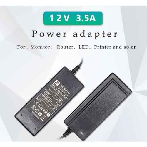 Power Supply DC 12V 3.5A Power Supply Adapter DC Volt Power Supply Adapter for LED notebook digital screen