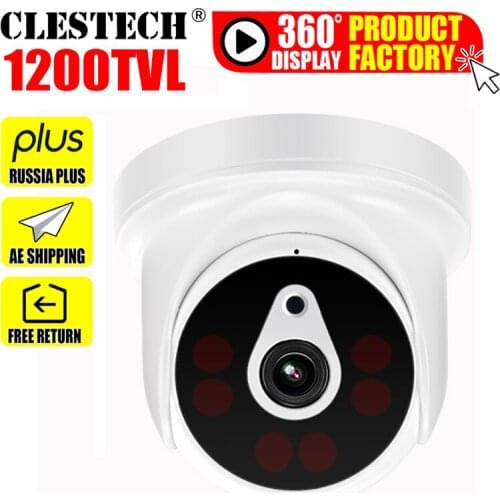 Big discount 1200tvl hd CCTV Camera indoor dome nano 6led array infrared Night Vision home color security Surveillance vidicon