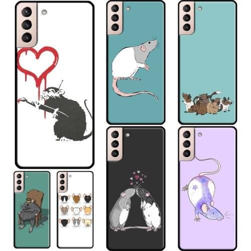 Cute Cartoon Animal Rat Soft Case For Samsung Galaxy S21 Ultra S20 FE S8 S9 S10 Note 10 Plus Note 20 Ultra Coque
