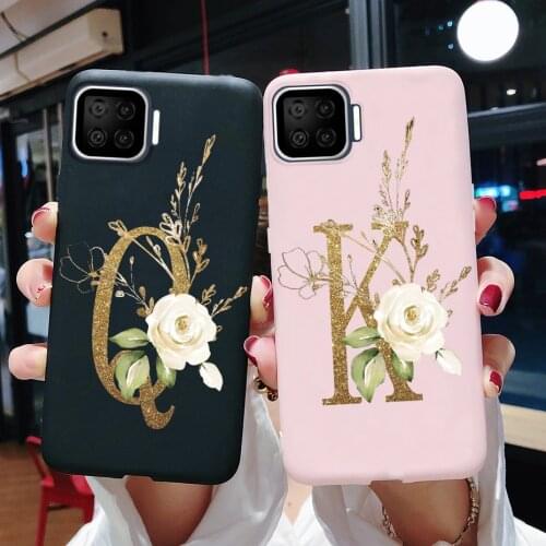 For OPPO Reno 4 Lite Case Flowers Letters Soft TPU silicone Back Phone Cover For OPPO Reno4 Lite A93 F17 Pro CPH2119 Case Funda