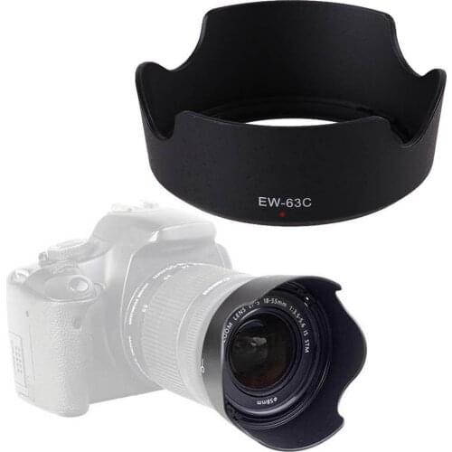 1pc Black ABS Lens Hood EW-63C EW63C for Canon EF-S 18-55mm f/3.5-5.6 IS STM camera lens hood lens protetor EW 63C Shading Hood