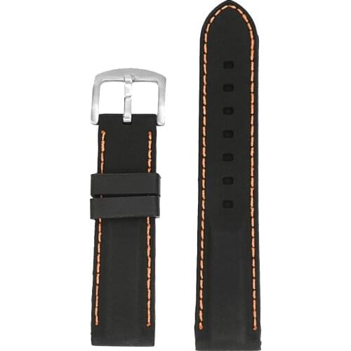Black Rubber Watch Strap Divers Diving Dive Waterproof Mens Band 20mm-26m