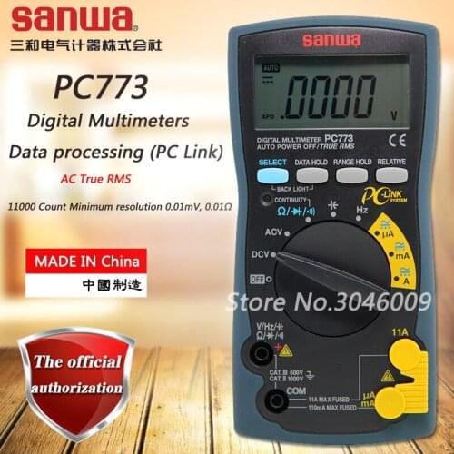 Sanwa PC773 True RMS digital multimeter/data processing (PC Link) with backlight resistance/capacitance/frequency/on-off test