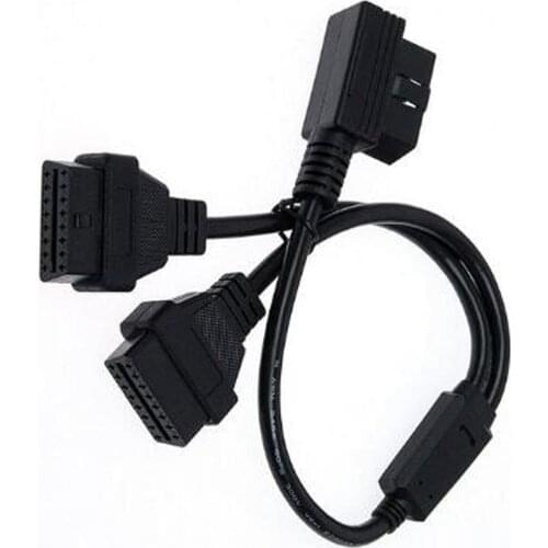 50CM 90 Degrees OBD2 J1962 Ports Adapter Splitter Cable Male to Dual Female OBD2 Y Diagnostic-tool Car Connector Interface Line