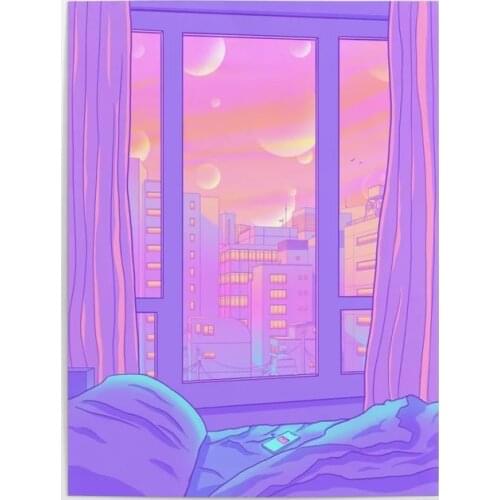 HD Wall Art Canvas Prints Shinjuku Summer View Painting Home Decoration Pictures Anime City Modular No Frame Living Room Poster