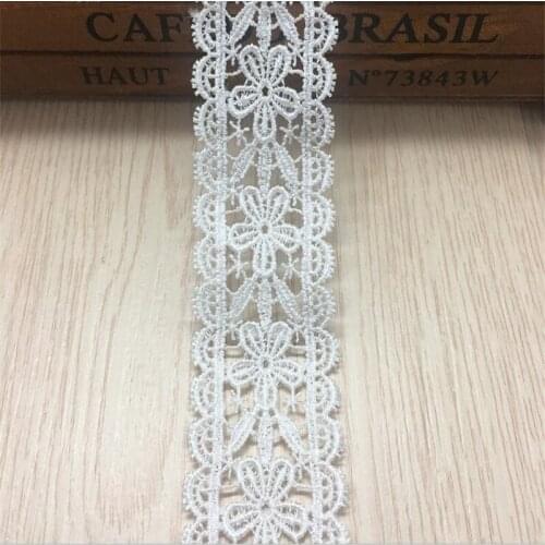 Exquisite embroidery white black cotton mesh embroidery lace accessories 3.5 cm wide bilateral embroidery