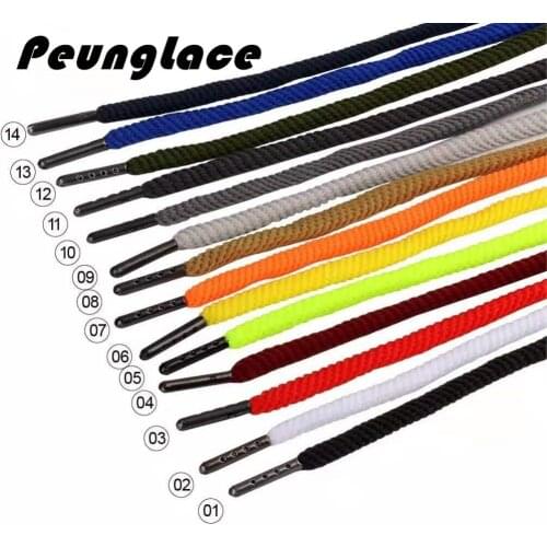 Quality PeungLace 1000 pair/lot Metal Tipped Round Polyester Sneaker Shoelaces Basketball Shoelaces
