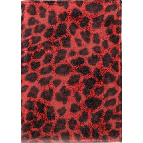 Card Bag Leopard Print PU Leather Card Holder Short Change Purse for Passport Bank Card Blue/Brownish Yellow/Gray/Red