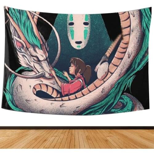 Beautiful anime girl Dragon pattern tapestry wall blanket Pink Warm bedroom decoration Handsome sailor
