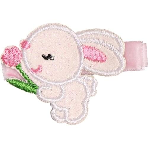 10pcs Fashion Cute Embroidery Giraffe Squirrel Hairpins Solid Rabbit Chick Chicken Ggg Easter Headwear Princess Hair Accessories