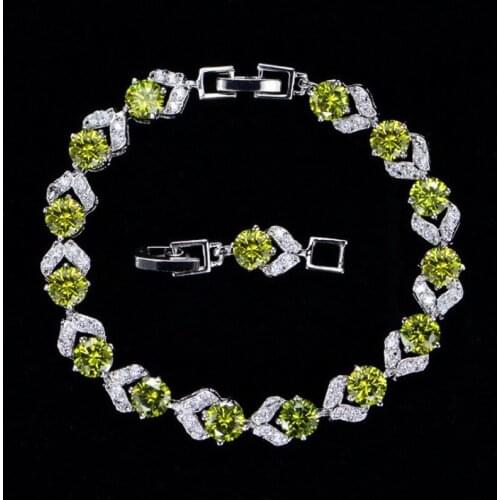 Trend Save Fashion Ribbon Zircon White Color Multi-color Crystal Fashion Zircon Ladies Bracelet Jewelry