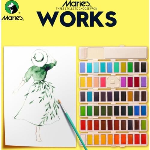 18/38/58 Color Solid Watercolor Set Screen Style Watercolor Paint Water Brush Watercolor Pigment For Drawing Art Paint Supplies