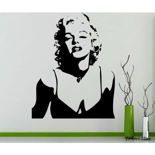 Marilyn Monroe Wall Decals Home Design Decoration Vintage Poster Beauty Salon Wall Art Vinyl Wall Stickers for Girls Rooms H310