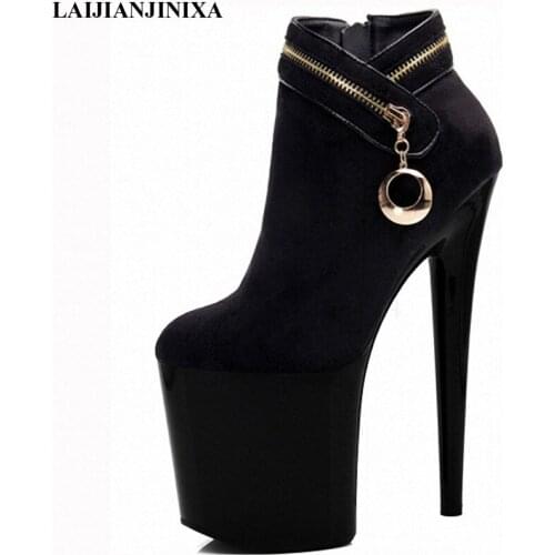 New European and American star model shoe suede, low-cut boot dance, stage shoes, 20cm high heels Dance Shoes