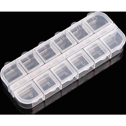Wholesale 600pcs Storage Box Case for False Nails Eyelashes Scrapbooking Buttons Rhinestones Gems 12 Cell Jewlery Organizers