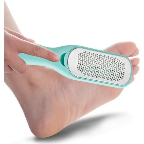 NOQ Stainless Steel Foot File Metal Double Sides Foot Scrub For Heels Grinding Pedicure Files Feet Cleaning Care Tools