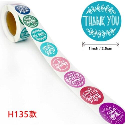 Variety of Patterned Rolls with Sticker Thanks To Floral Cute Seals for Wedding Decoration Labels 500pcs/roll