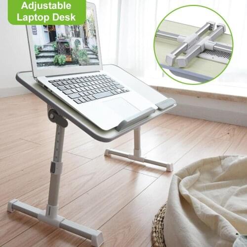 Adjustable Laptop Holding Desk Multifunctional Folding Lifting Bed Table with fan for Home School Office