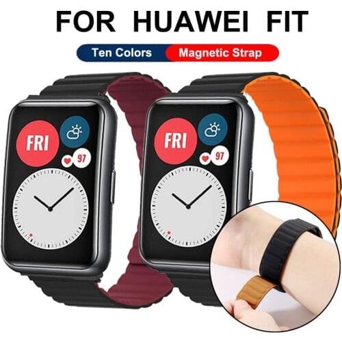 Silicone Magnetic Band For Huawei Watch FIT Strap Accessories Watch bracelet For Huawei Watch fit smart watch Replacement Strap