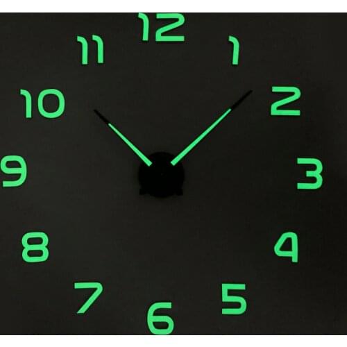 Luminous Wall Clocks Large Clock Watch Horloge 3D DIY Acrylic Mirror Stickers Quartz Duvar Saat Klock Modern Mute Wall Clock