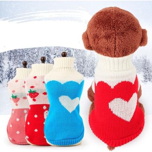 Warm Winter Cartoon Pattern Dog Puppy Winter Sweater Small Dog Cat Knitting Jersey Small Dogs Pet Clothing Coat Pet Clothes