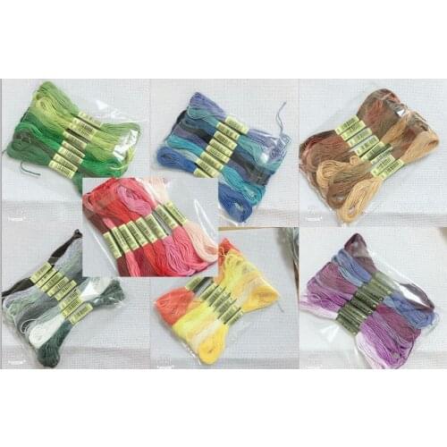8 pieces/bag Approx 8m Color Mixed Cotton Cross Stitch Embroidery Thread Similar To DMC Anchor Cross Stitch